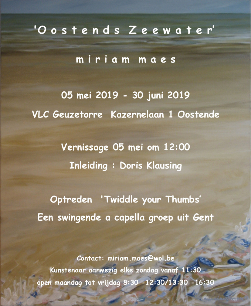 Tentoonstelling Miriam Maes | Oostends Zeewater | 05/05/2019-30/06/2019